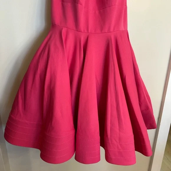 IEENA FOR MAC DUGGAL
Pink V Neck Fit & Flare Mini Dress -10 - Picture 6 of 14